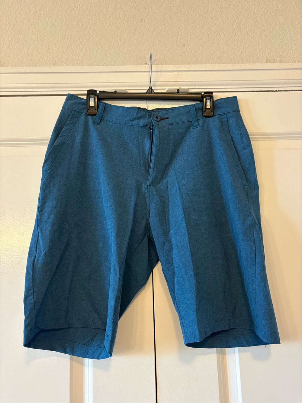 burnside Teal Blue Flat-Front Men's Shorts